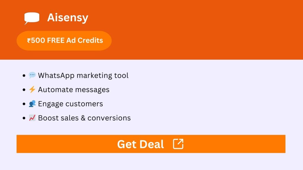 Aisensy ₹500 FREE Ad Credits