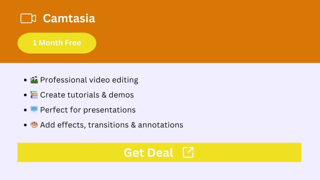 Camtasia 1 Month Free