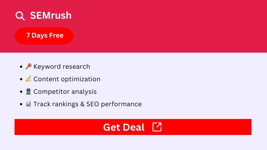 SEMrush 7 Days Free