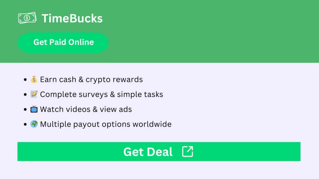TimeBucks - Earn cash and crypto online by completing surveys, tasks, and watching videos