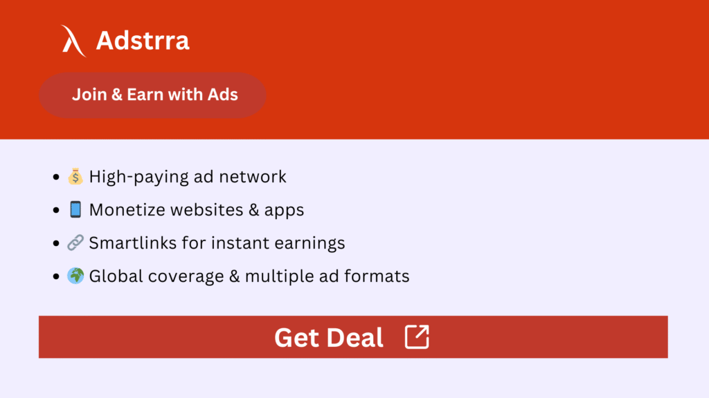 Adsterra - High paying ad network to monetize websites, apps, and earn with smartlinks