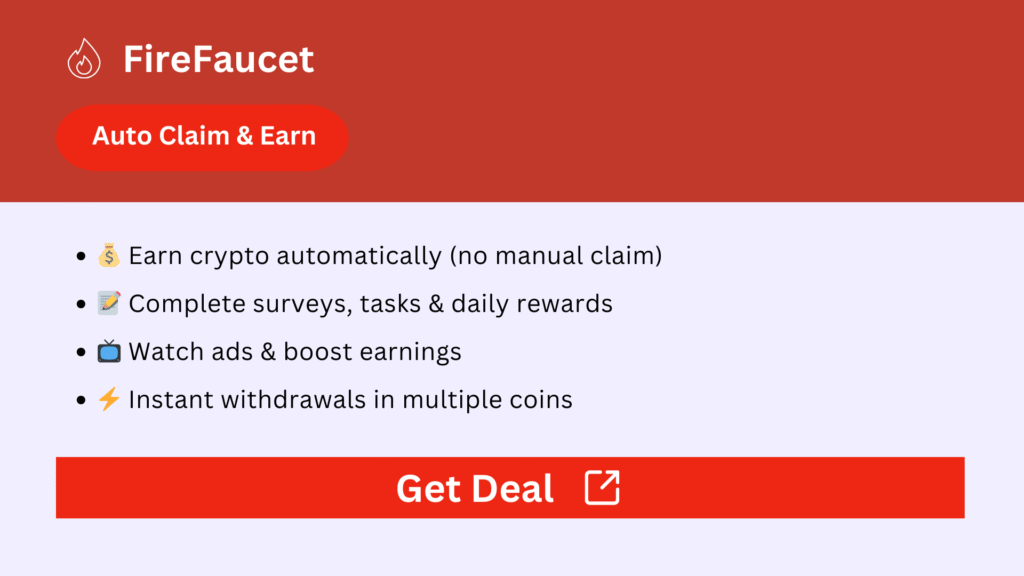 FireFaucet - Auto claim faucet to earn crypto through ads, tasks, and surveys